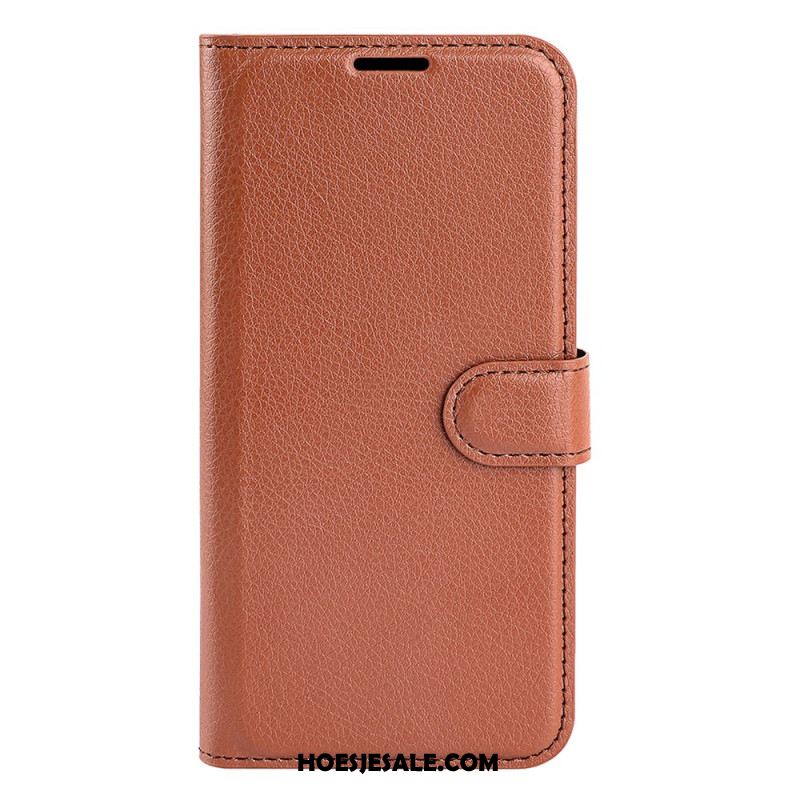 Leren Hoesje Samsung Galaxy S25 5g Klassiek Lychee-imitatieleer Bescherming Hoesje