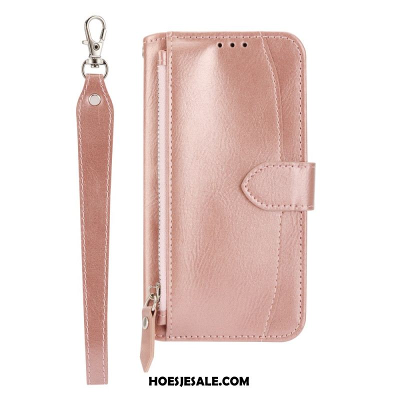 Leren Hoesje Samsung Galaxy S25 5g Vak Met Rits Riem En Schouderriem