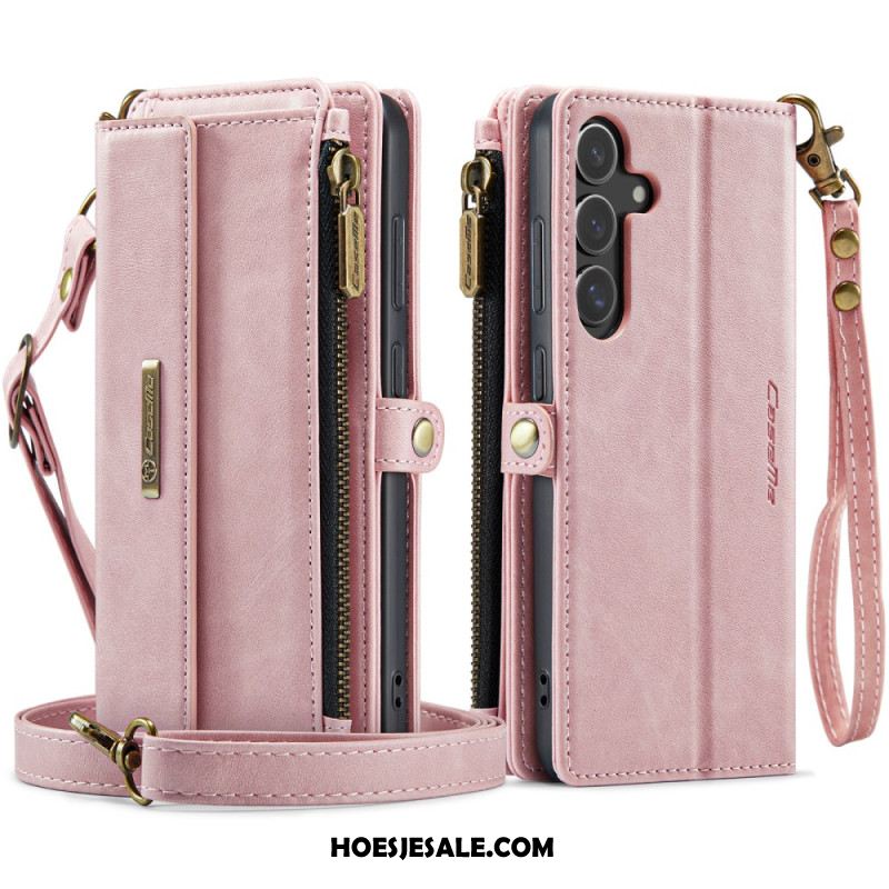 Leren Hoesje Samsung Galaxy S25 5g Volledig Rfid-portemonnee Bescherming Hoesje