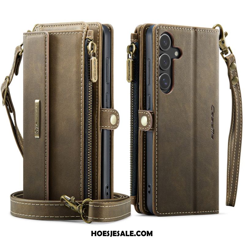 Leren Hoesje Samsung Galaxy S25 5g Volledig Rfid-portemonnee Bescherming Hoesje