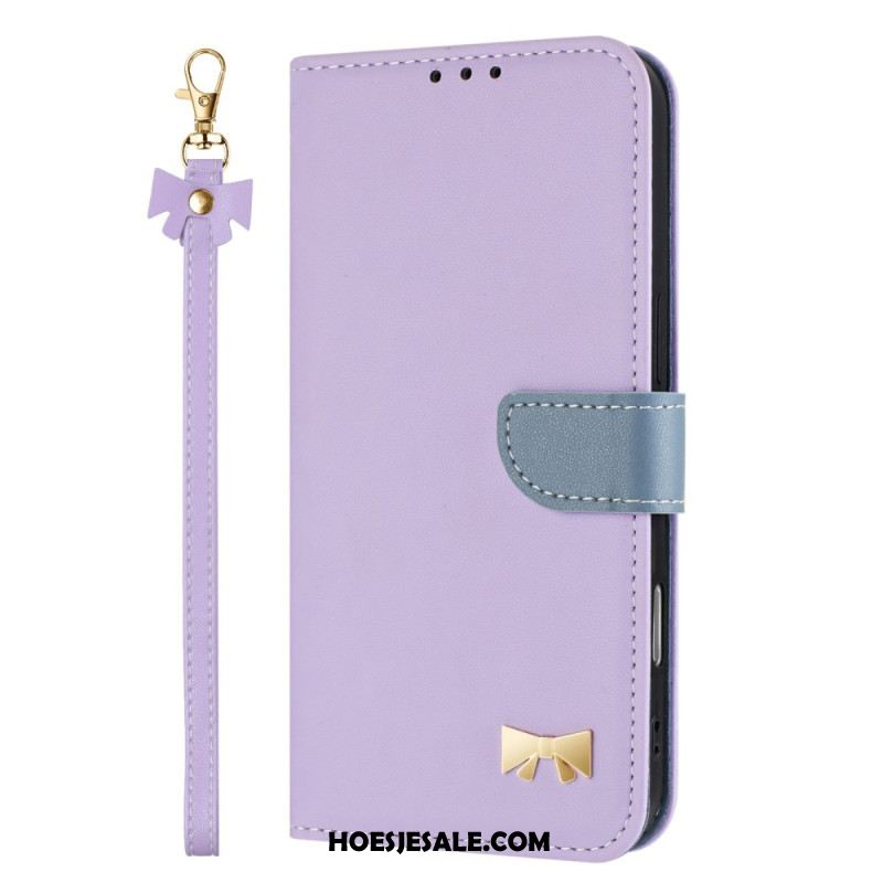 Leren Hoesje Samsung Galaxy S25 Fe Decoratieve Strik Bescherming Hoesje