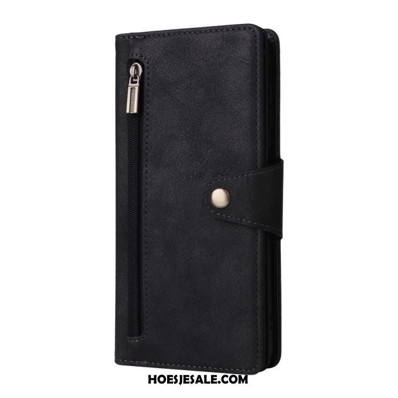 Leren Hoesje Samsung Galaxy S25 Fe Portemonnee Met Rits Bescherming Hoesje