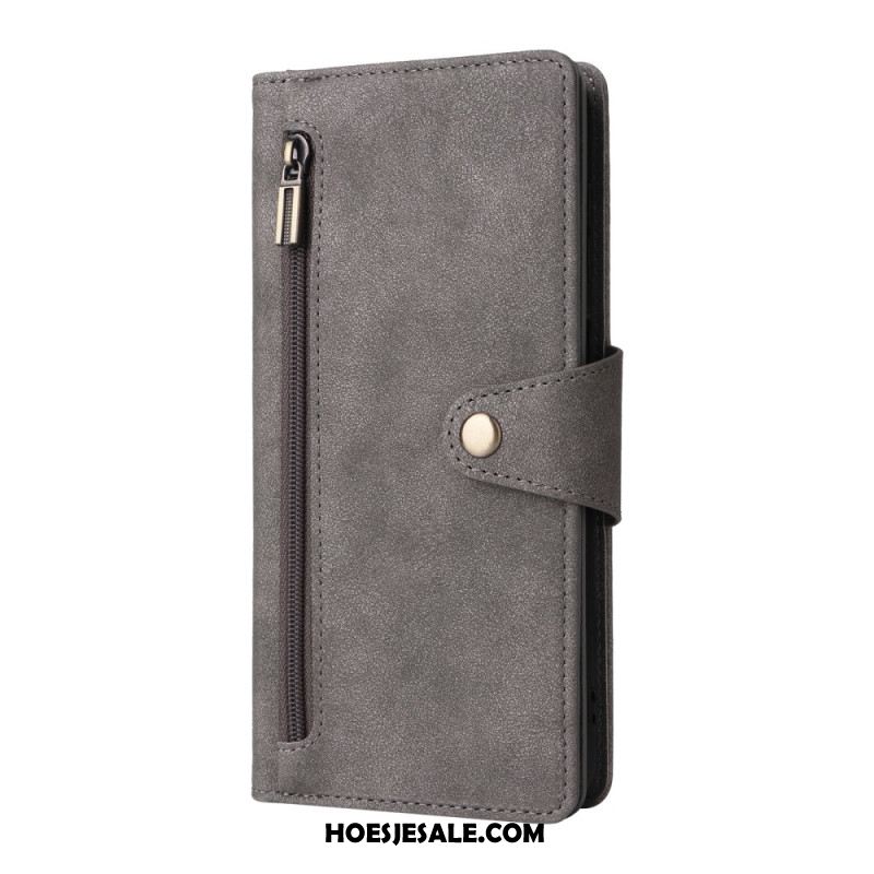 Leren Hoesje Samsung Galaxy S25 Fe Portemonnee Met Rits Bescherming Hoesje