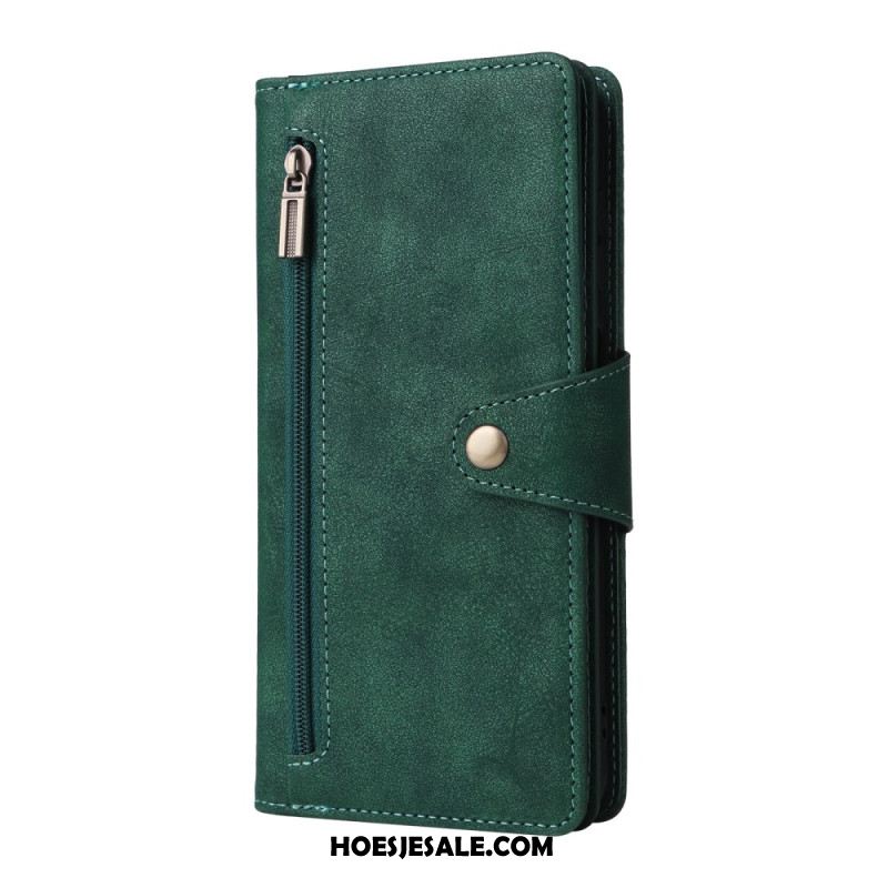 Leren Hoesje Samsung Galaxy S25 Fe Portemonnee Met Rits Bescherming Hoesje