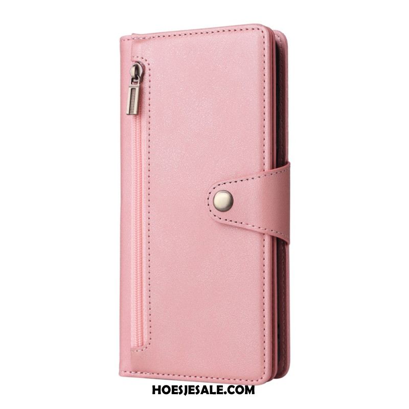 Leren Hoesje Samsung Galaxy S25 Fe Portemonnee Met Rits Bescherming Hoesje