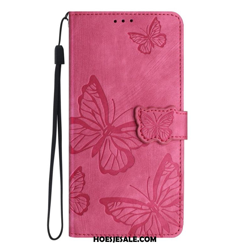 Leren Hoesje Samsung Galaxy S25 Fe Vlinder Suède-effect Bescherming Hoesje