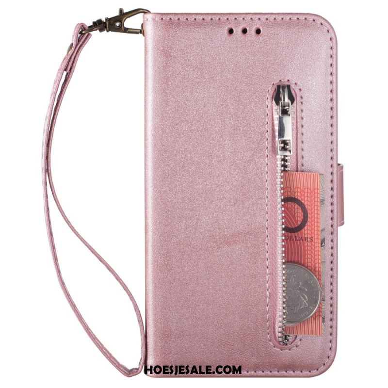 Leren Hoesje Samsung Galaxy S25 Plus 5g Muntvakje En Bandje Bescherming Hoesje