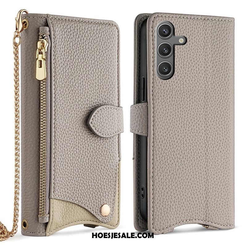 Leren Hoesje Samsung Galaxy S25 Plus 5g Portemonnee Met Ketting