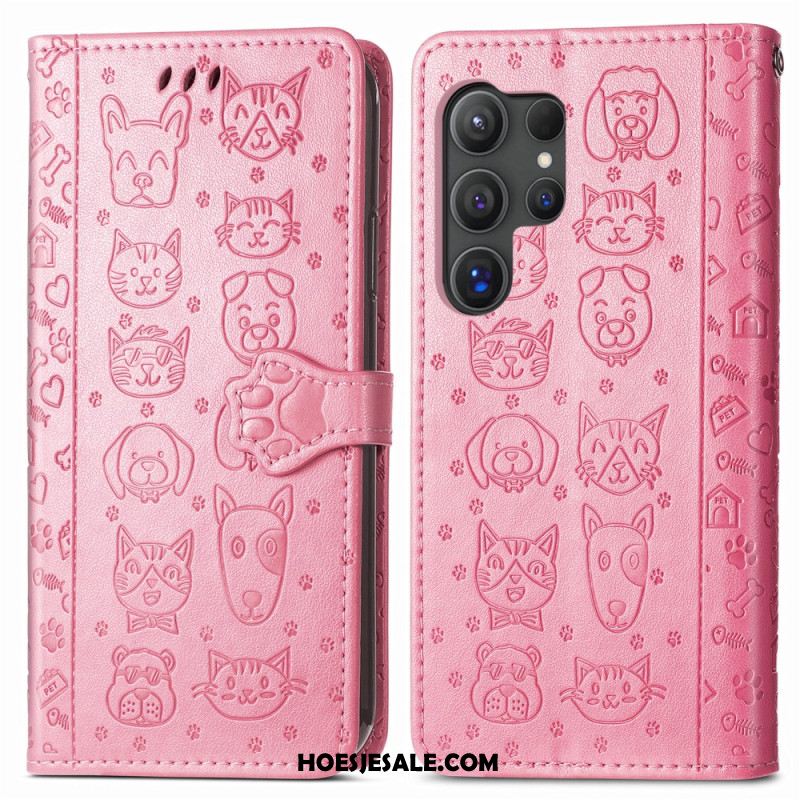 Leren Hoesje Samsung Galaxy S25 Ultra 5g Geanimeerde Dieren