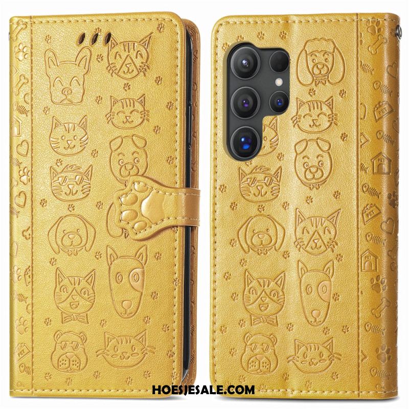 Leren Hoesje Samsung Galaxy S25 Ultra 5g Geanimeerde Dieren