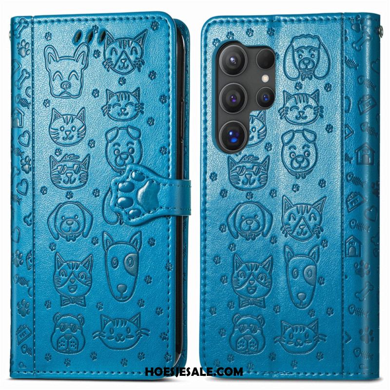 Leren Hoesje Samsung Galaxy S25 Ultra 5g Geanimeerde Dieren