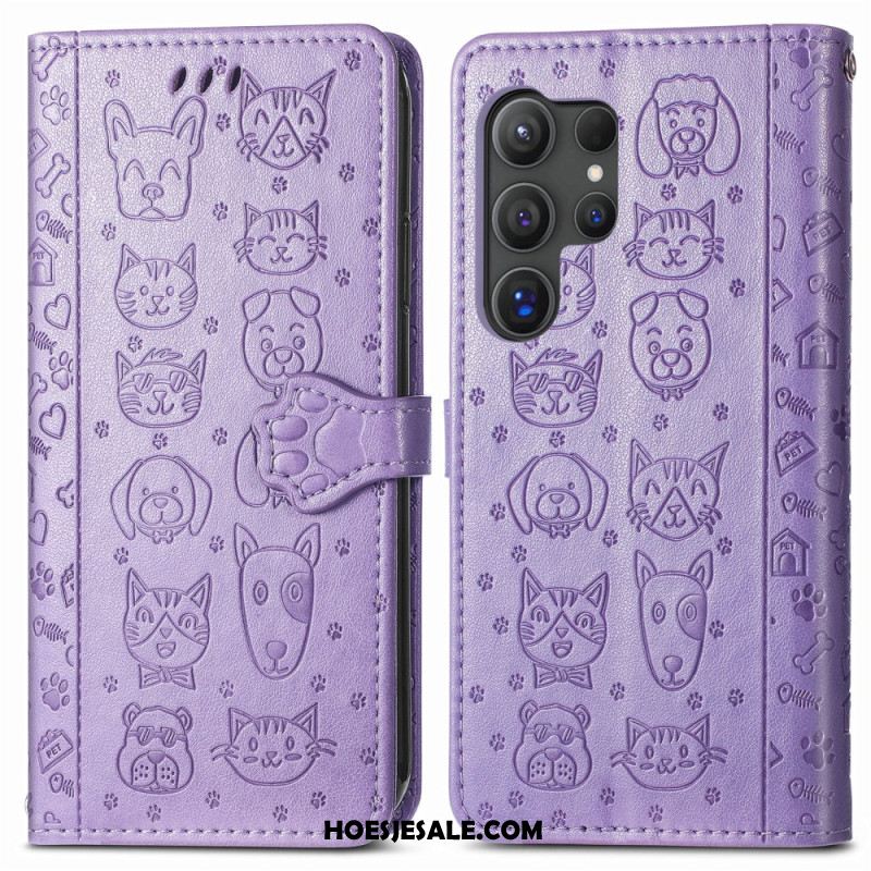 Leren Hoesje Samsung Galaxy S25 Ultra 5g Geanimeerde Dieren