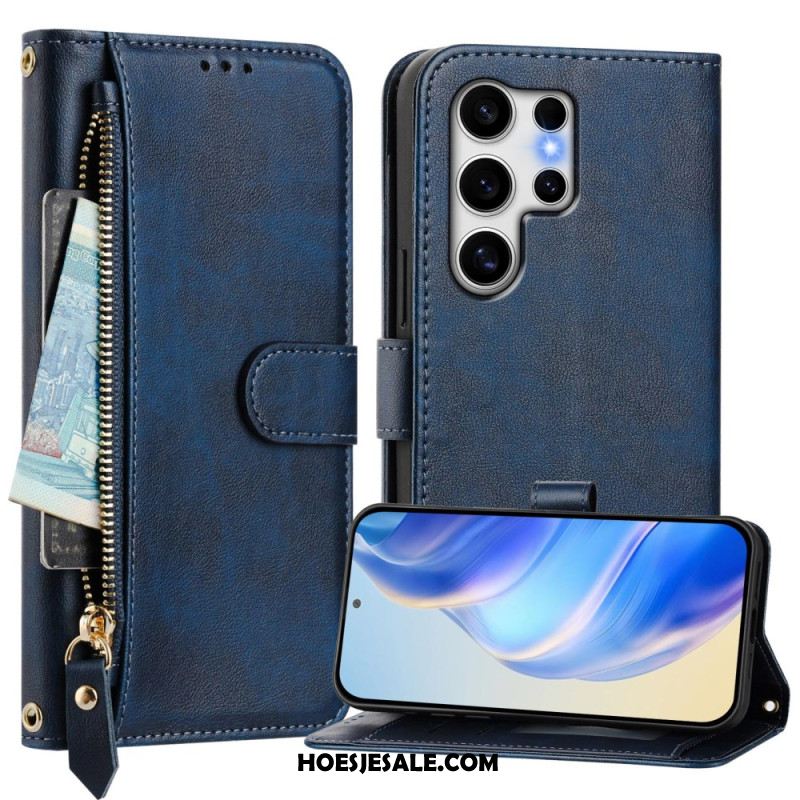 Leren Hoesje Samsung Galaxy S25 Ultra 5g Portemonnee En Standaard Bescherming Hoesje