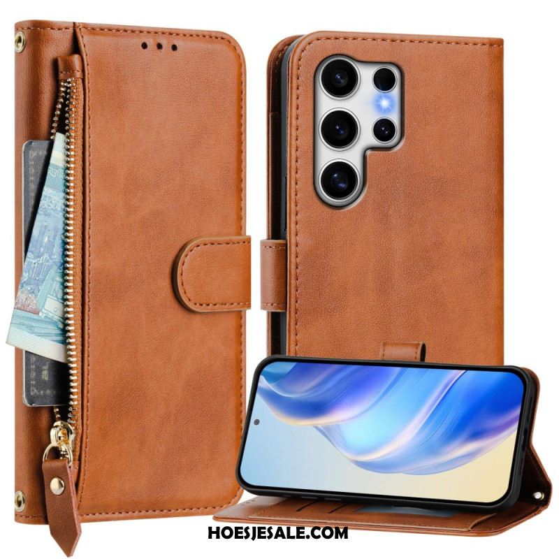 Leren Hoesje Samsung Galaxy S25 Ultra 5g Portemonnee En Standaard Bescherming Hoesje