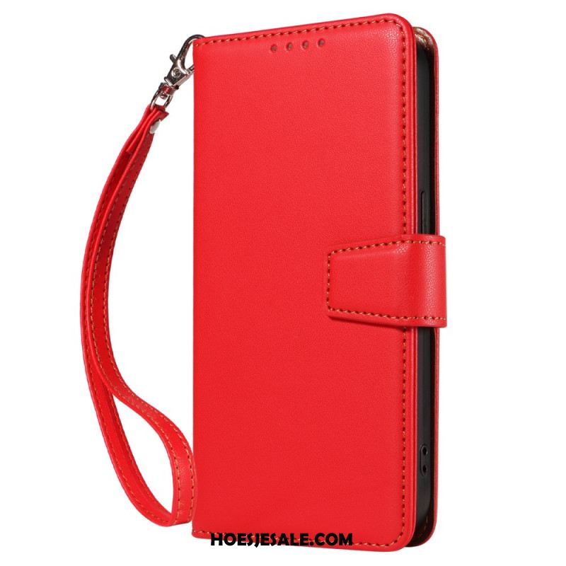 Leren Hoesje Samsung Galaxy S25 Ultra 5g Rfid-leren Portemonnee Met Bandje