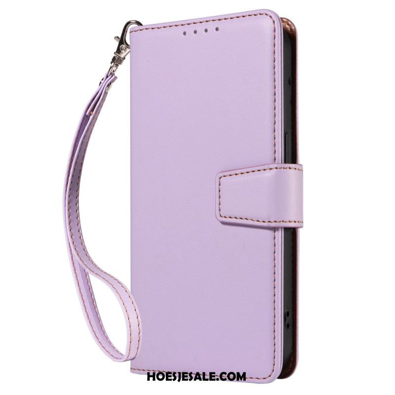 Leren Hoesje Samsung Galaxy S25 Ultra 5g Rfid-leren Portemonnee Met Bandje