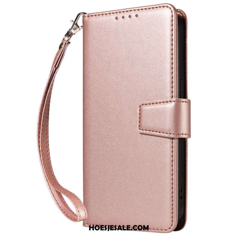 Leren Hoesje Samsung Galaxy S25 Ultra 5g Rfid-leren Portemonnee Met Bandje