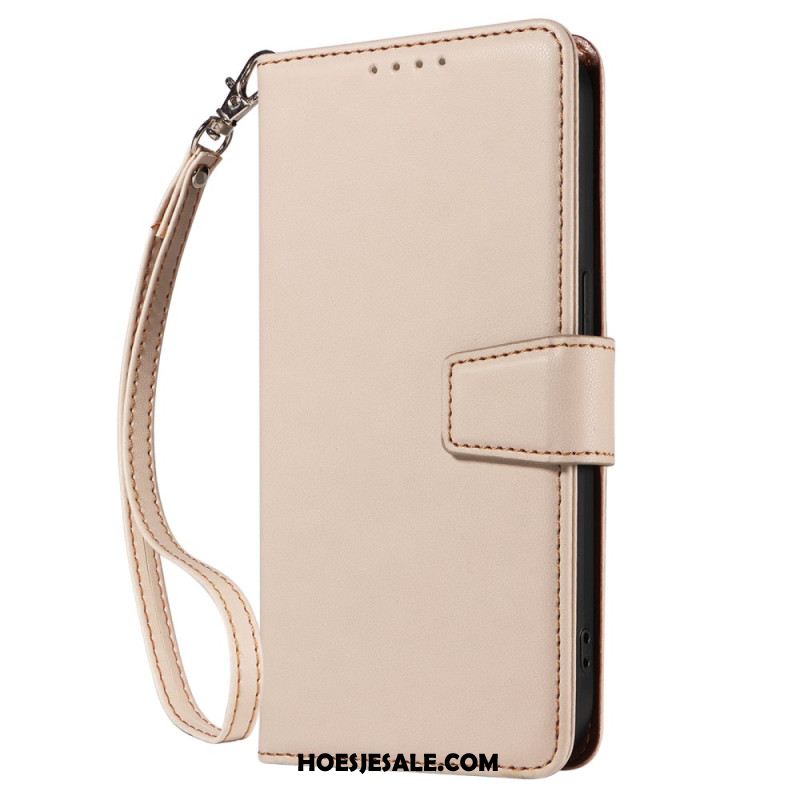 Leren Hoesje Samsung Galaxy S25 Ultra 5g Rfid-leren Portemonnee Met Bandje