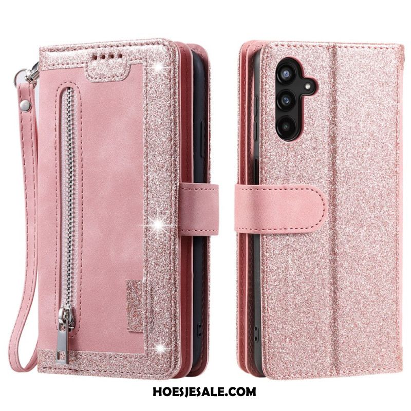 Leren Hoesje Samsung Galaxy S26 Plus 9 Kaartsleuven En Ritssluiting Bescherming Hoesje