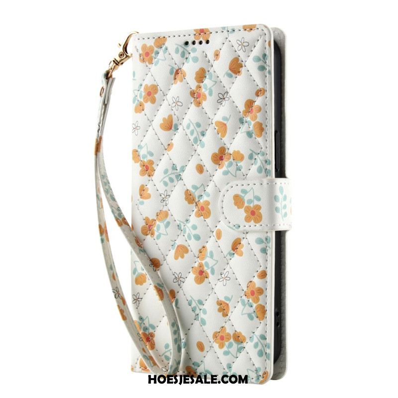 Leren Hoesje Samsung Galaxy S26 Plus Bloemenbandje