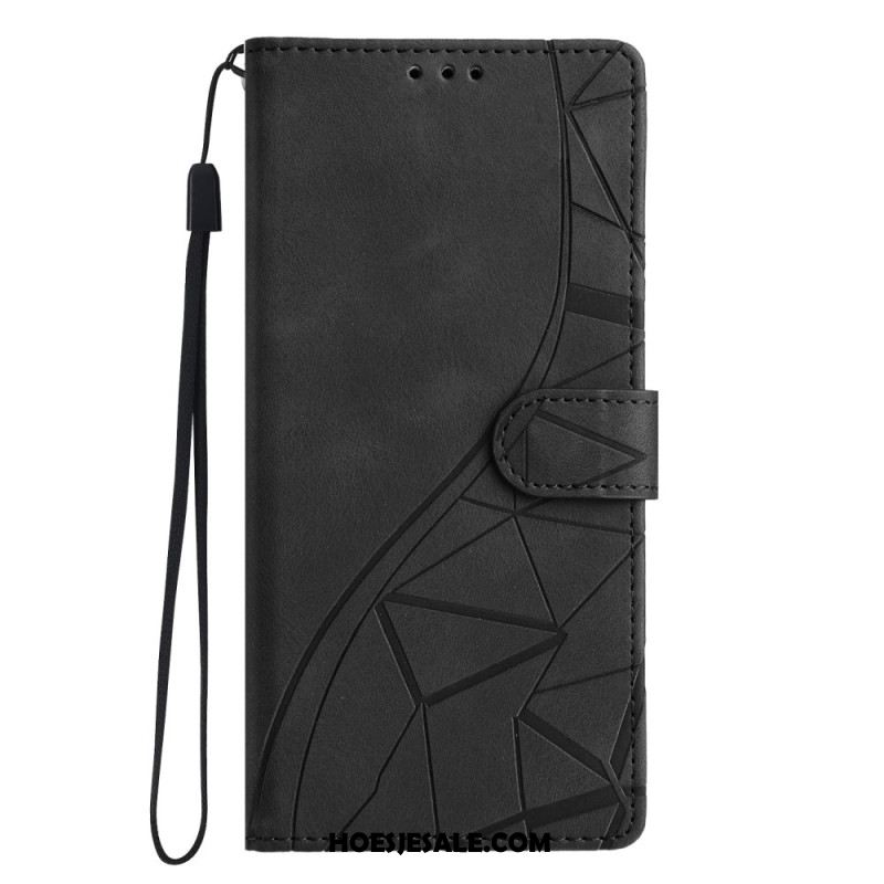 Leren Hoesje Samsung Galaxy S26 Plus Gegraveerde Driehoeken