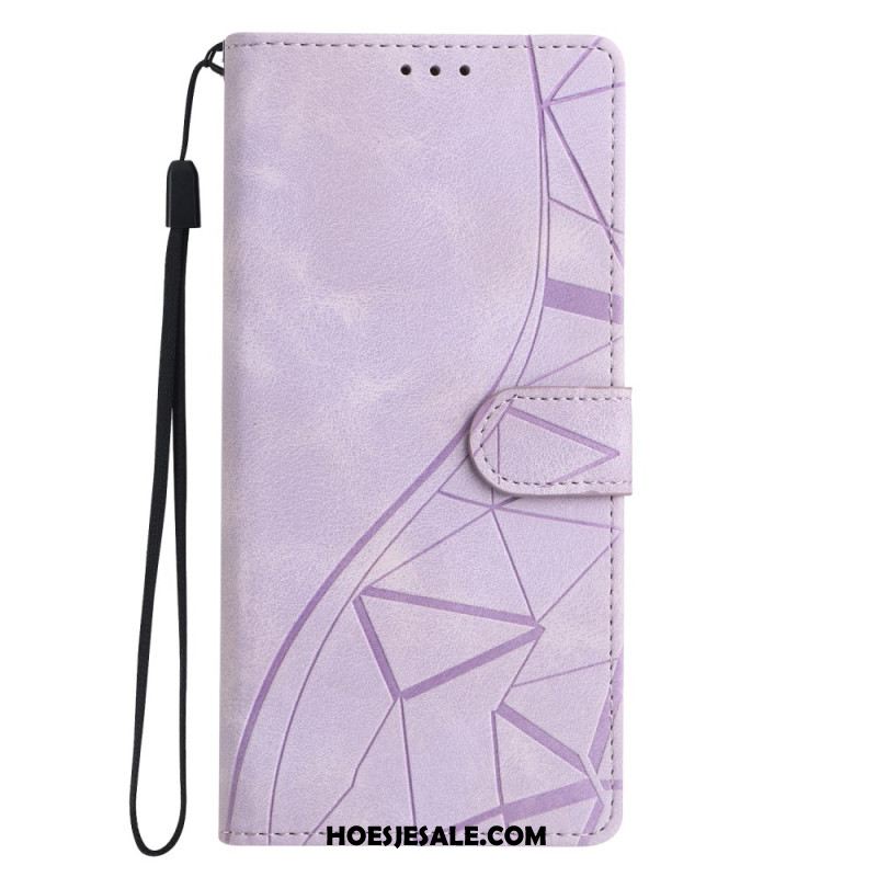 Leren Hoesje Samsung Galaxy S26 Plus Gegraveerde Driehoeken