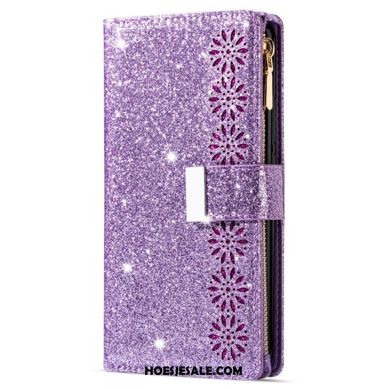 Leren Hoesje Samsung Galaxy S26 Portemonnee Met Pailletten Bescherming Hoesje
