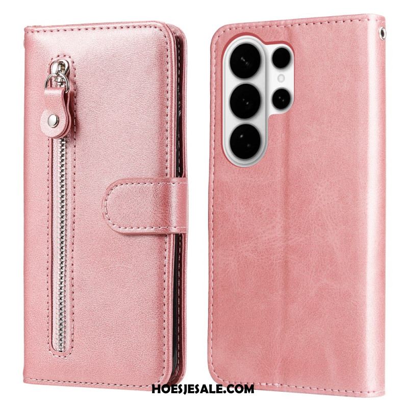 Leren Hoesje Samsung Galaxy S26 Ultra Vak Met Rits Bescherming Hoesje