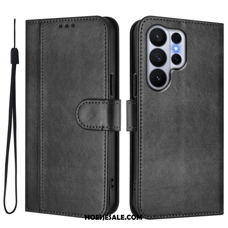 Leren Hoesje Samsung Galaxy S26 Ultra Vintage Design Bescherming Hoesje