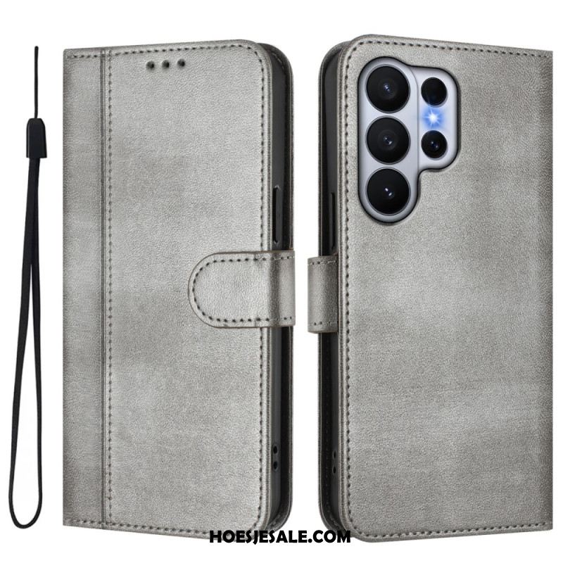 Leren Hoesje Samsung Galaxy S26 Ultra Vintage Design Bescherming Hoesje