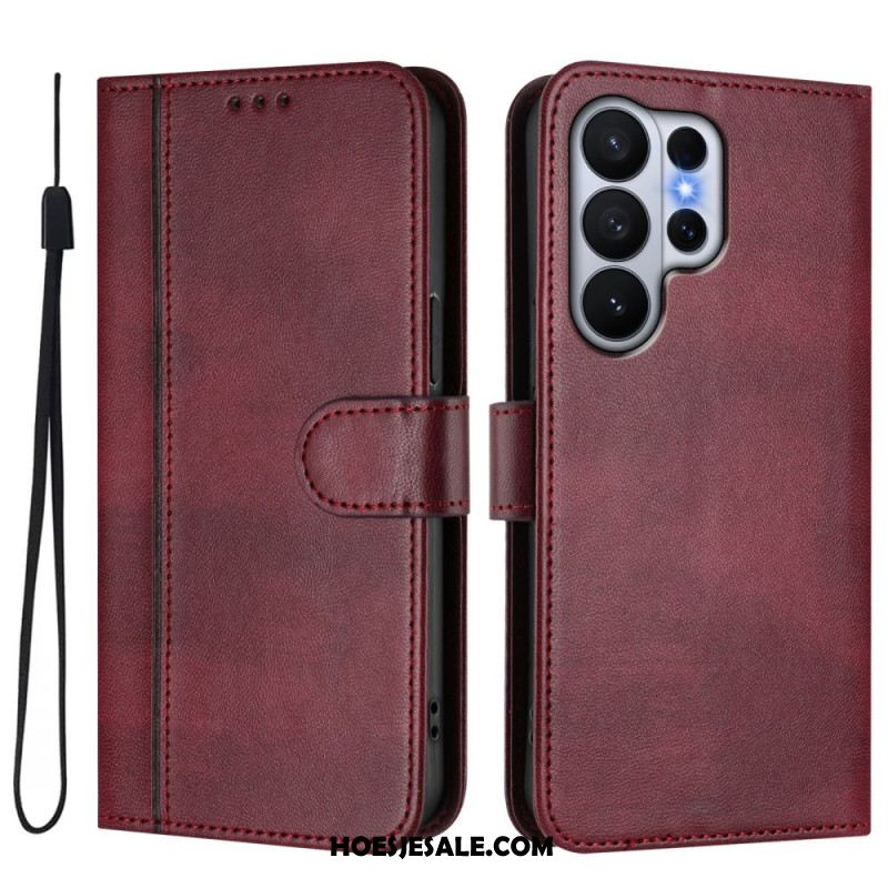 Leren Hoesje Samsung Galaxy S26 Ultra Vintage Design Bescherming Hoesje