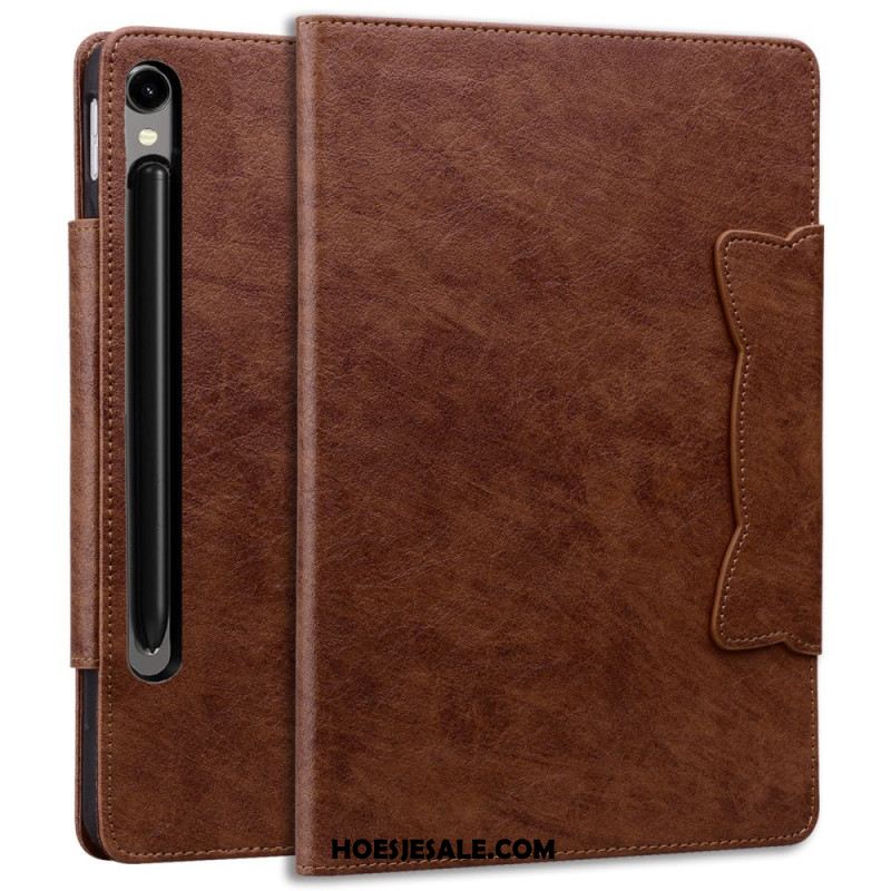 Leren Hoesje Samsung Galaxy Tab S10 Fe Plus Kattensluiting