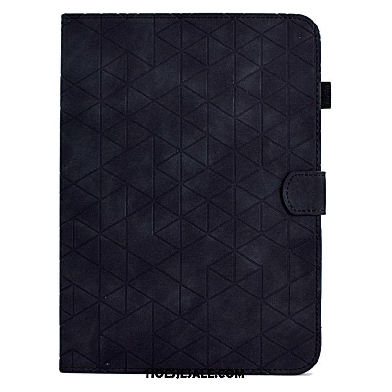 Leren Hoesje Samsung Galaxy Tab S11 Geometrisch Patroon Met Suède-effect Bescherming Hoesje