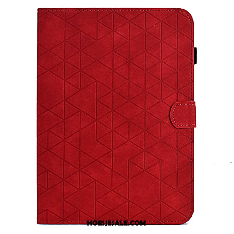 Leren Hoesje Samsung Galaxy Tab S11 Geometrisch Patroon Met Suède-effect Bescherming Hoesje