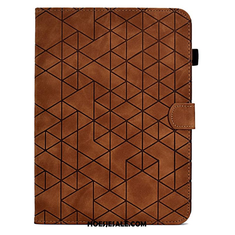 Leren Hoesje Samsung Galaxy Tab S11 Geometrisch Patroon Met Suède-effect Bescherming Hoesje