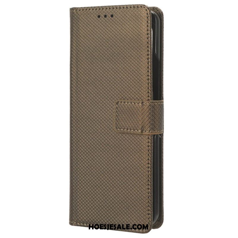 Leren Hoesje Samsung Galaxy Z Fold 5 Bandpunten Bescherming Hoesje