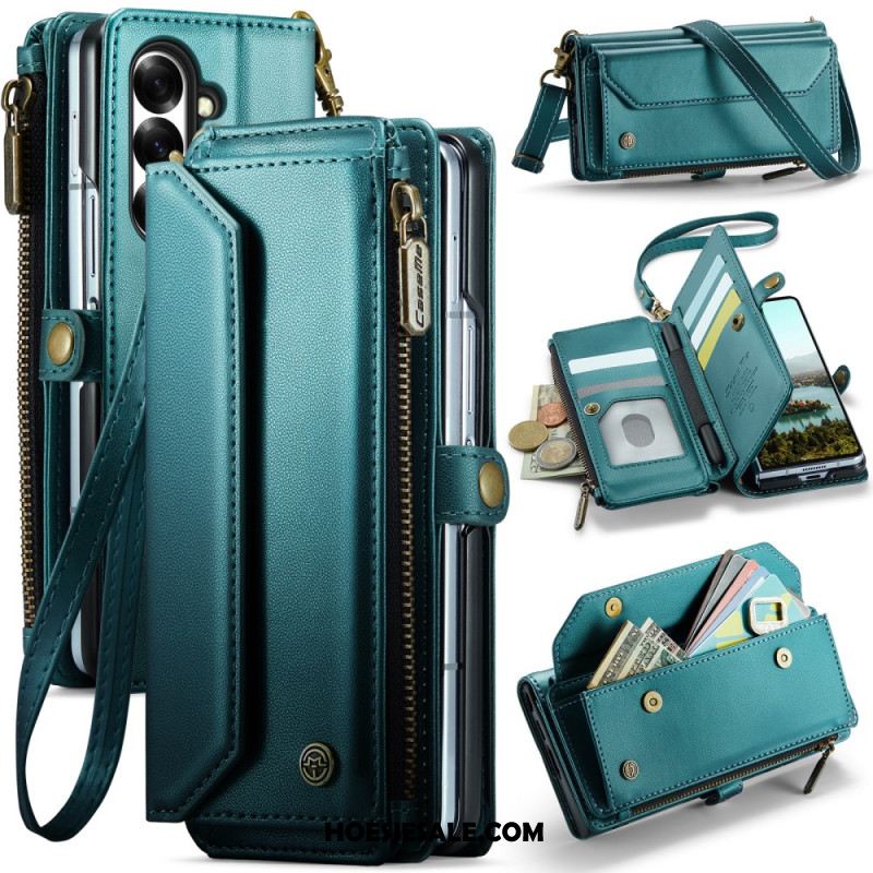 Leren Hoesje Samsung Galaxy Z Fold 7 Caseme Portemonnee Bescherming Hoesje