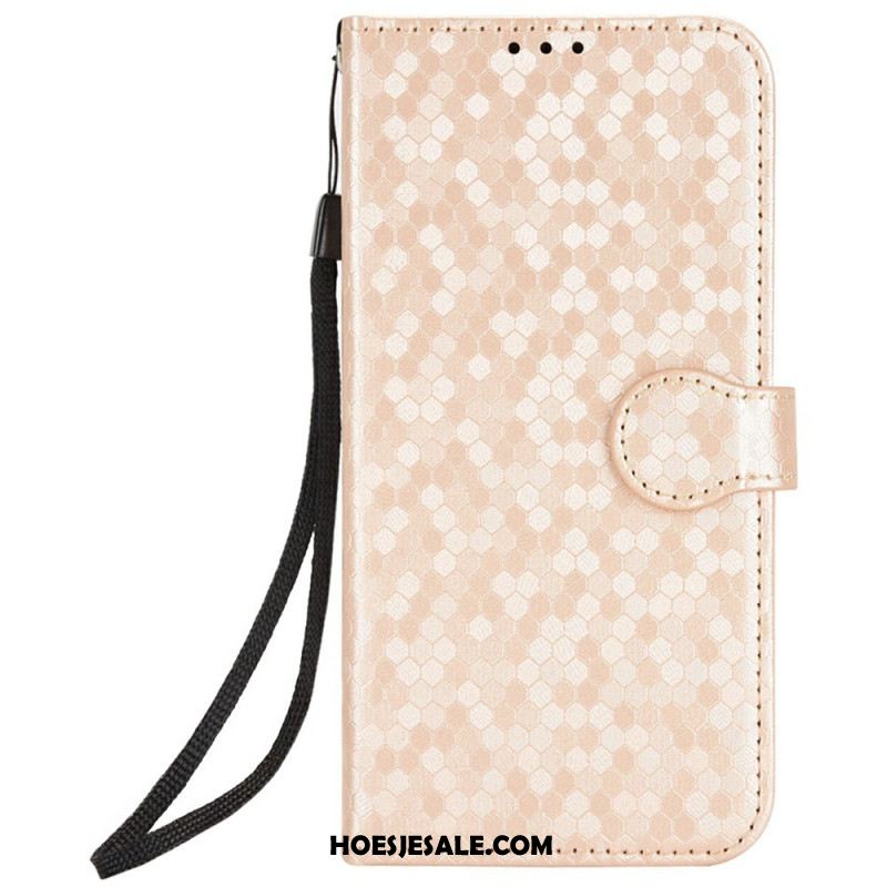 Leren Hoesje Sony Xperia 1 Vii Glanzende Stippen Bescherming Hoesje