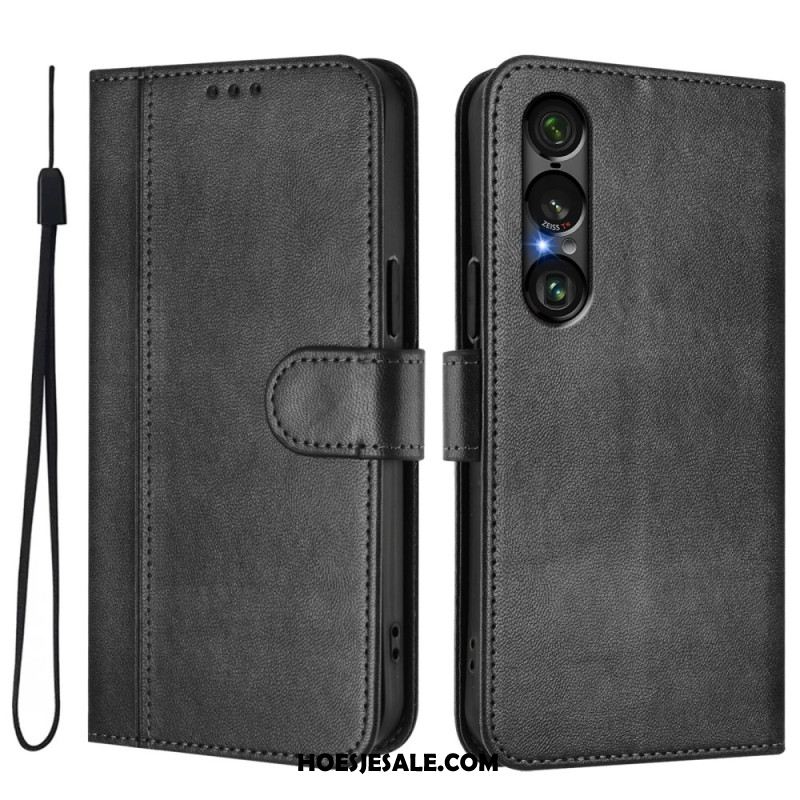 Leren Hoesje Sony Xperia 1 Vii Retro Design Bescherming Hoesje