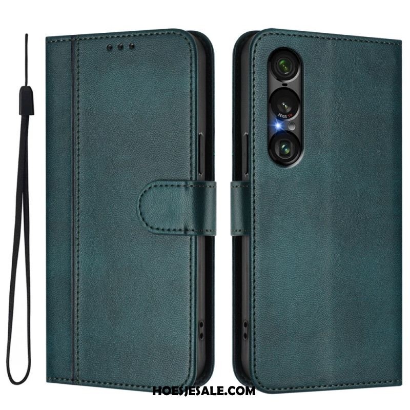Leren Hoesje Sony Xperia 1 Vii Retro Design Bescherming Hoesje