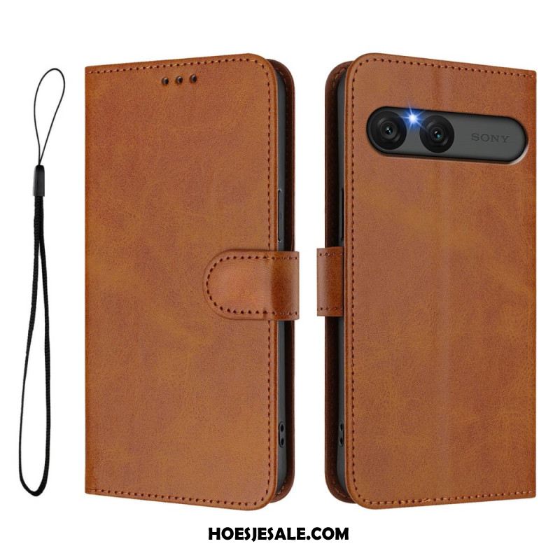 Leren Hoesje Sony Xperia 10 Vii Leer-effect Bescherming Hoesje