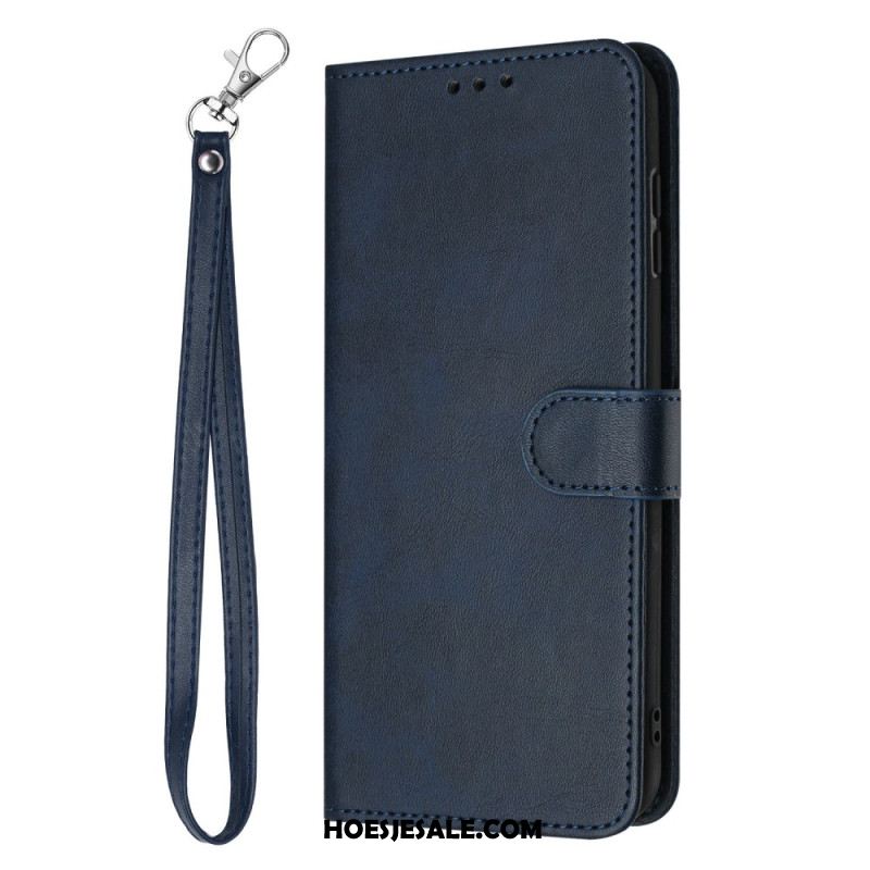 Leren Hoesje Sony Xperia 10 Vii Leer-effect Met Bandje Bescherming Hoesje