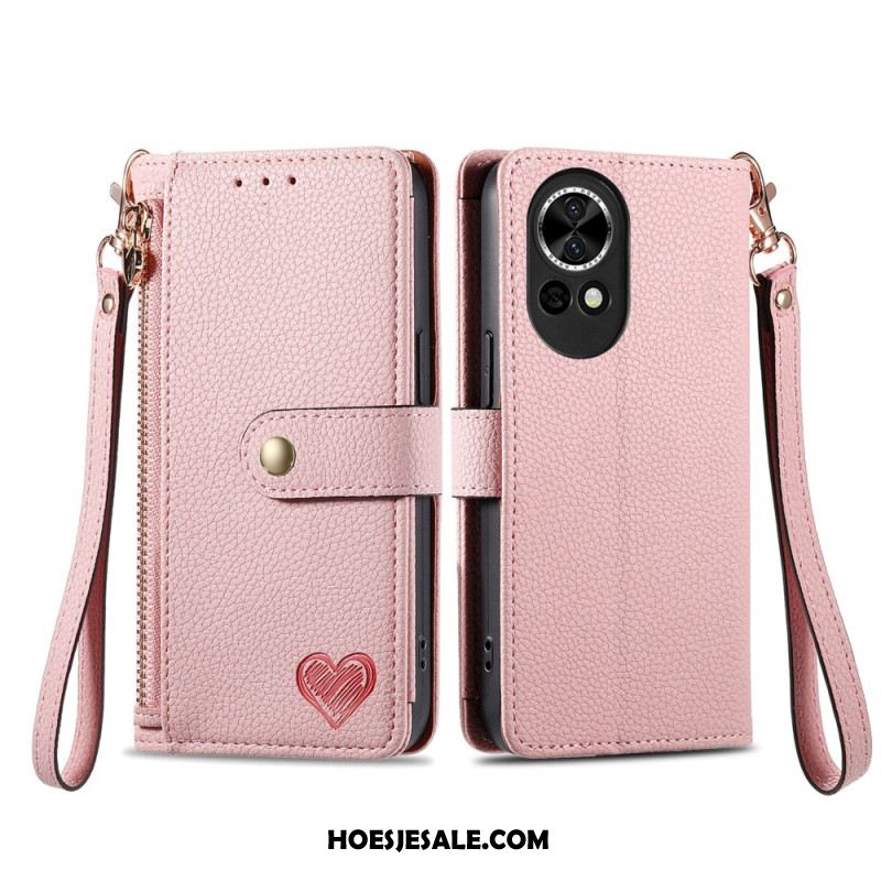 Leren Hoesje Voor Huawei Nova 13 Rfid-portemonnee Met Hart