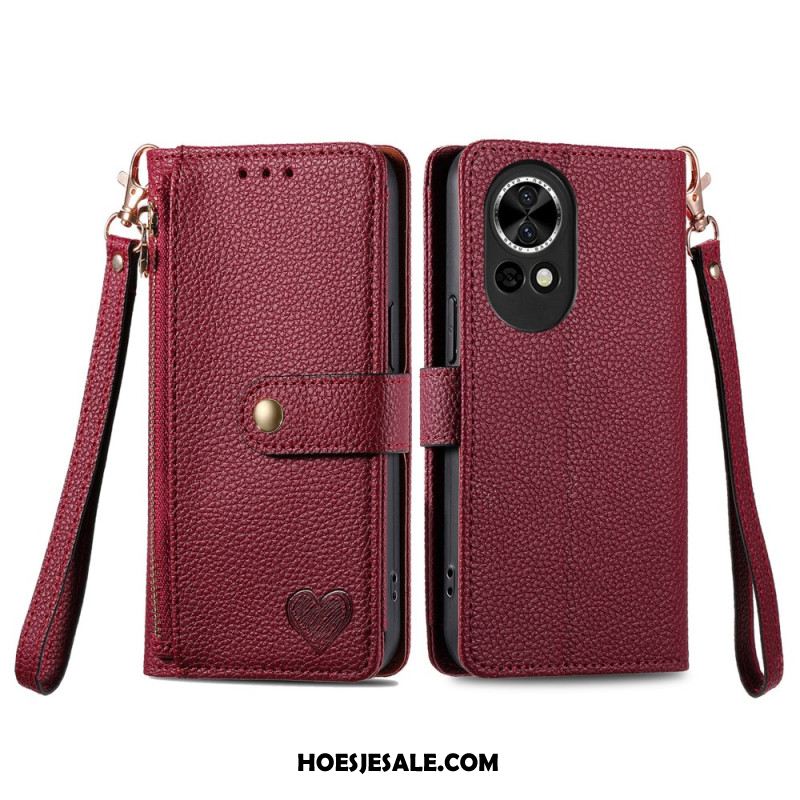 Leren Hoesje Voor Huawei Nova 13 Rfid-portemonnee Met Hart