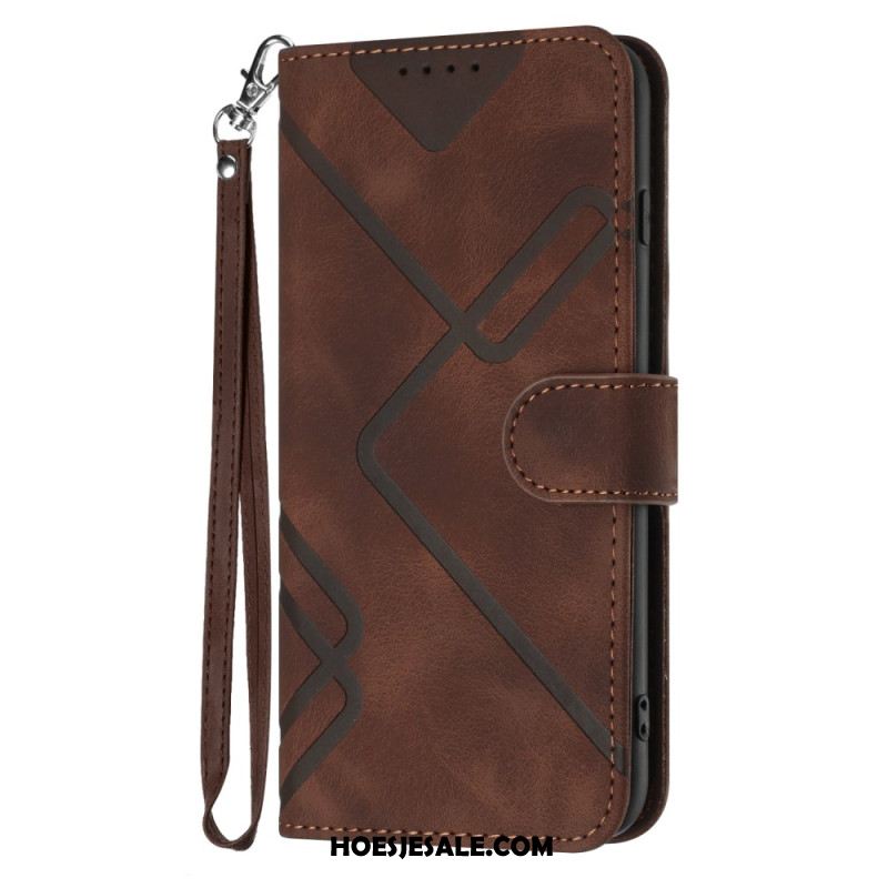 Leren Hoesje Voor Oneplus 12 5g Retrostijl Met Riem