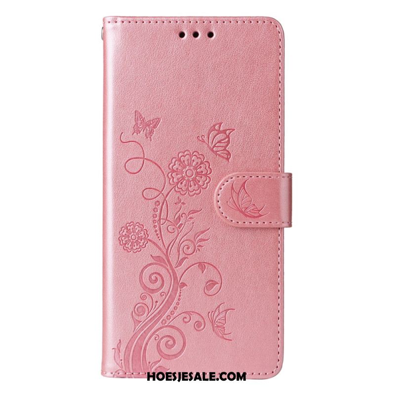 Leren Hoesje Voor Oneplus 13r Bloemenprint