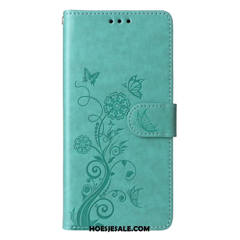 Leren Hoesje Voor Oneplus 13r Bloemenprint