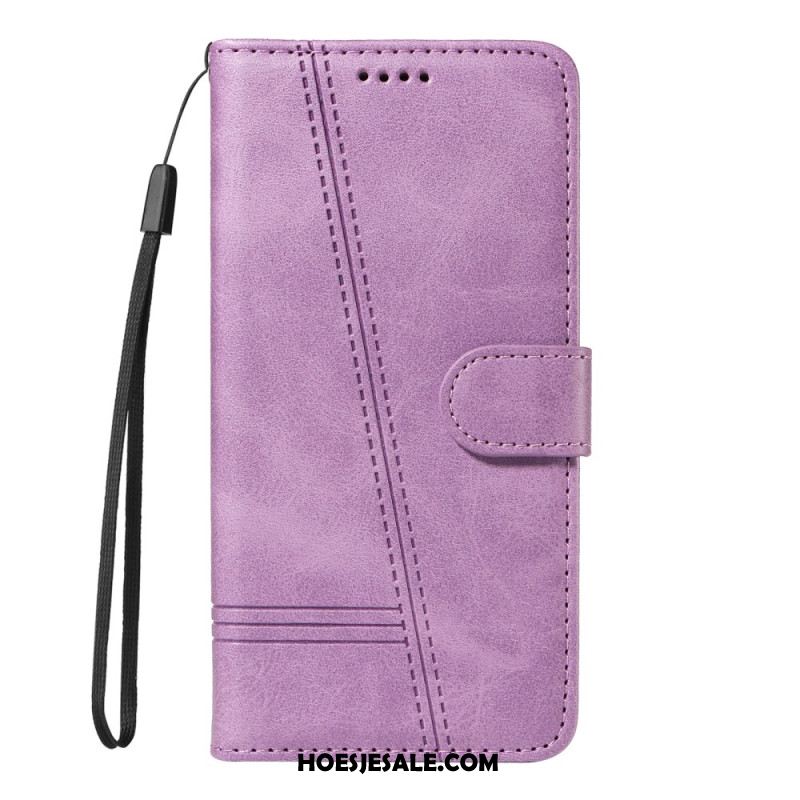 Leren Hoesje Voor Oneplus 13r Lijnen