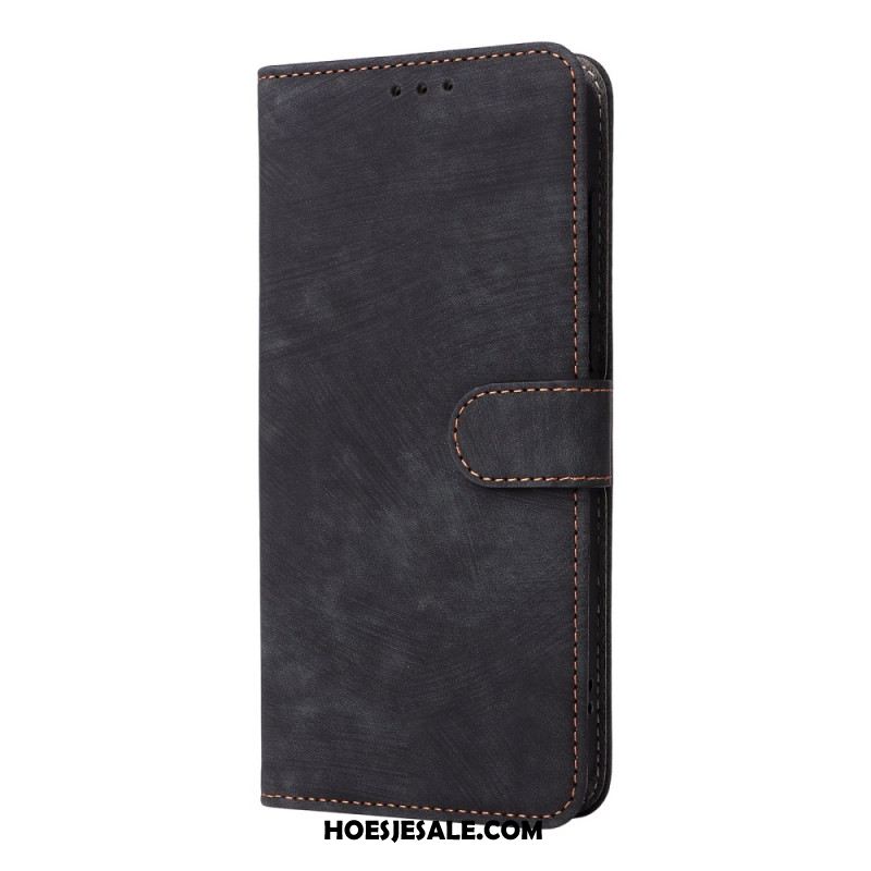 Leren Hoesje Voor Oneplus 15 Suède-effect Met Riempje