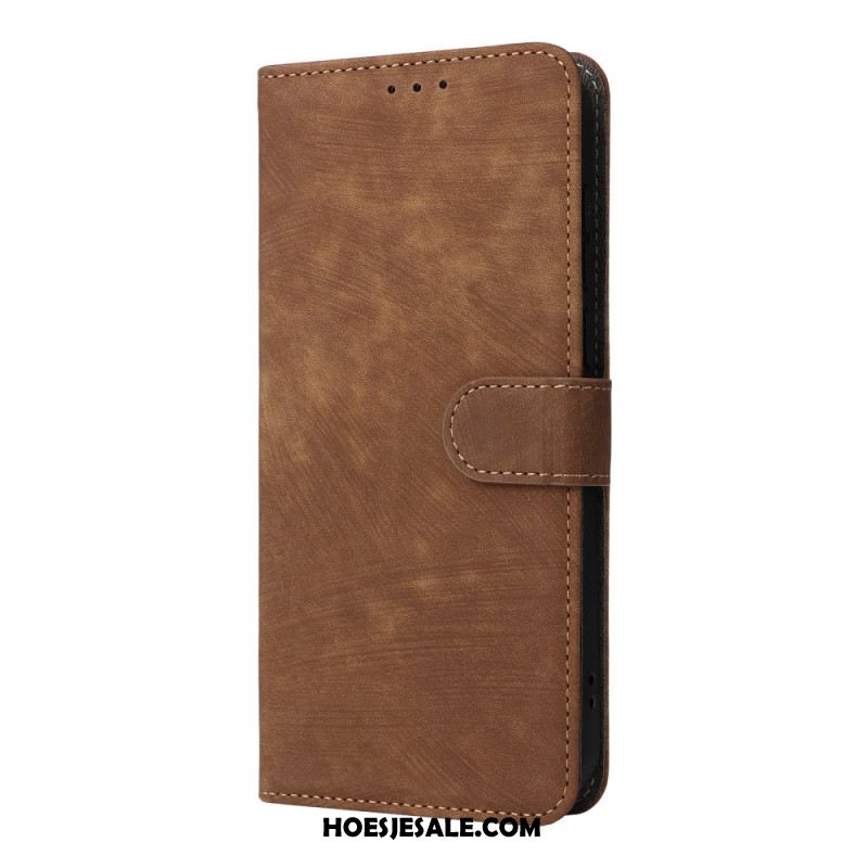 Leren Hoesje Voor Oneplus 15 Suède-effect Met Riempje